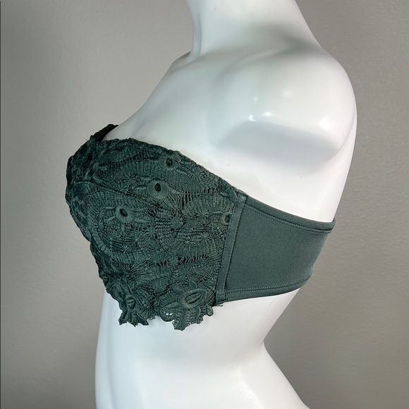 Aerie Lace Bandeau Wireless Bra in Green LARGE - Picture 4 of 11